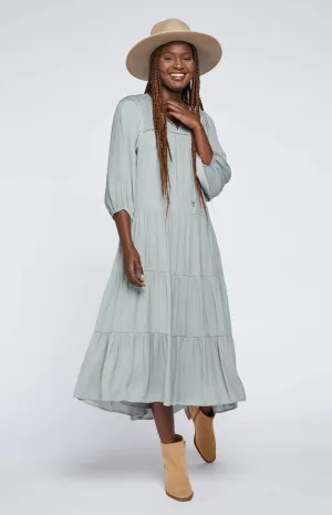 Aloe Green Harlow Tiered Skirt Dress