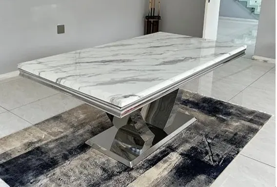 Alvaro 8 seater marble dining table-CS