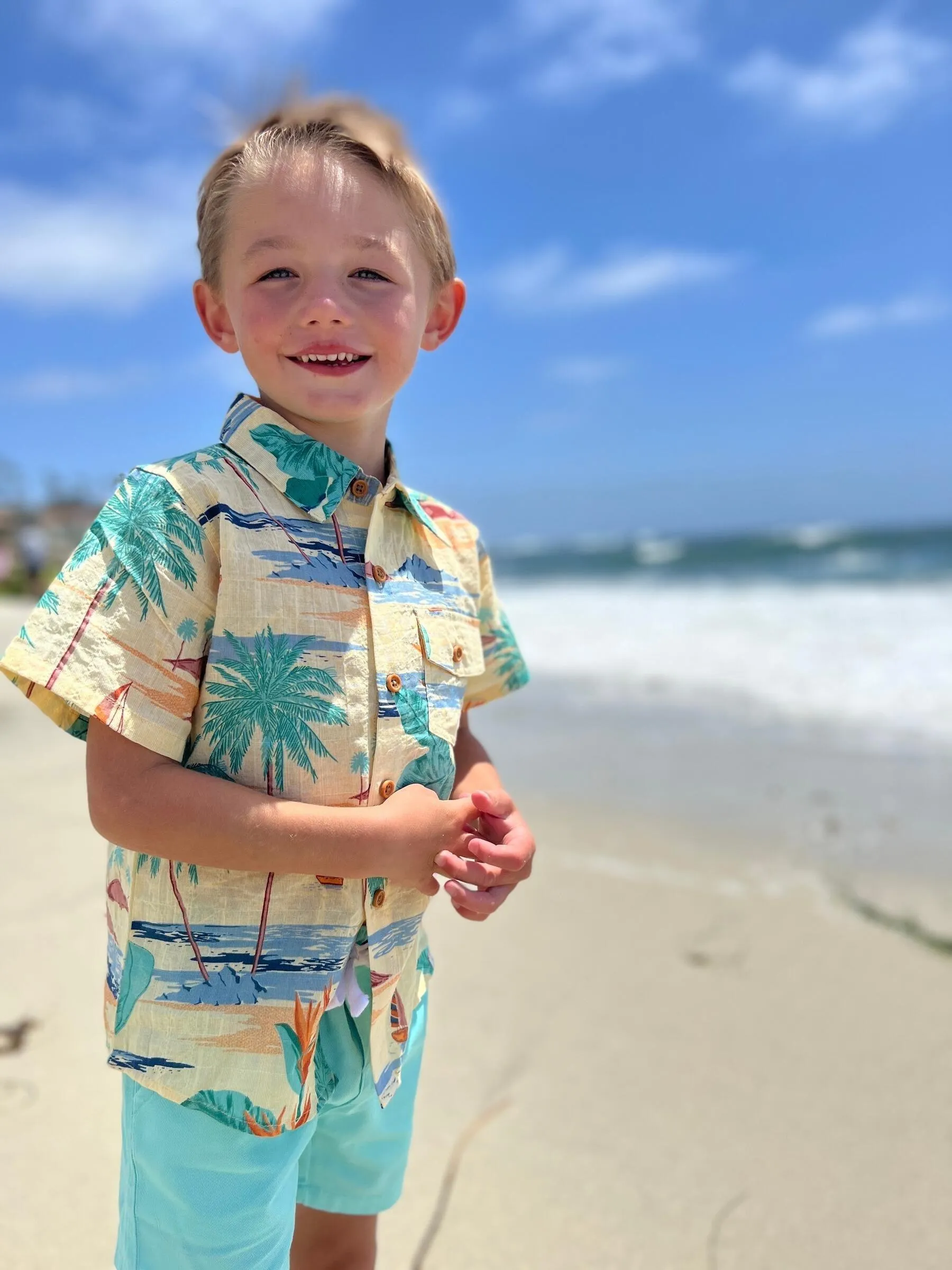 Boys Aloha Cotton Button Down Short Sleeve Shirt |Hawaii Print | Me and Henry