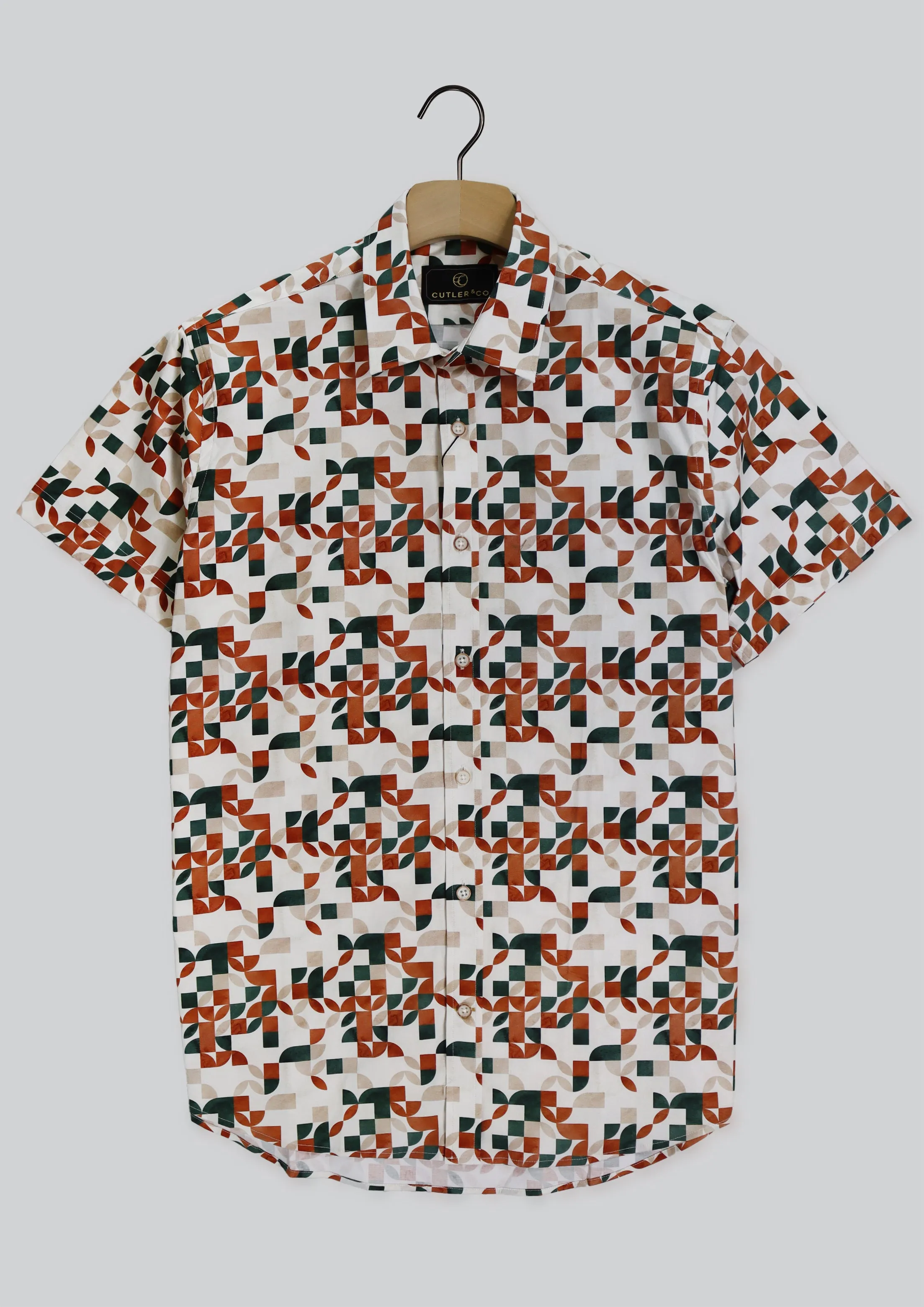 Brody Short Sleeve Print Shirt: Clay