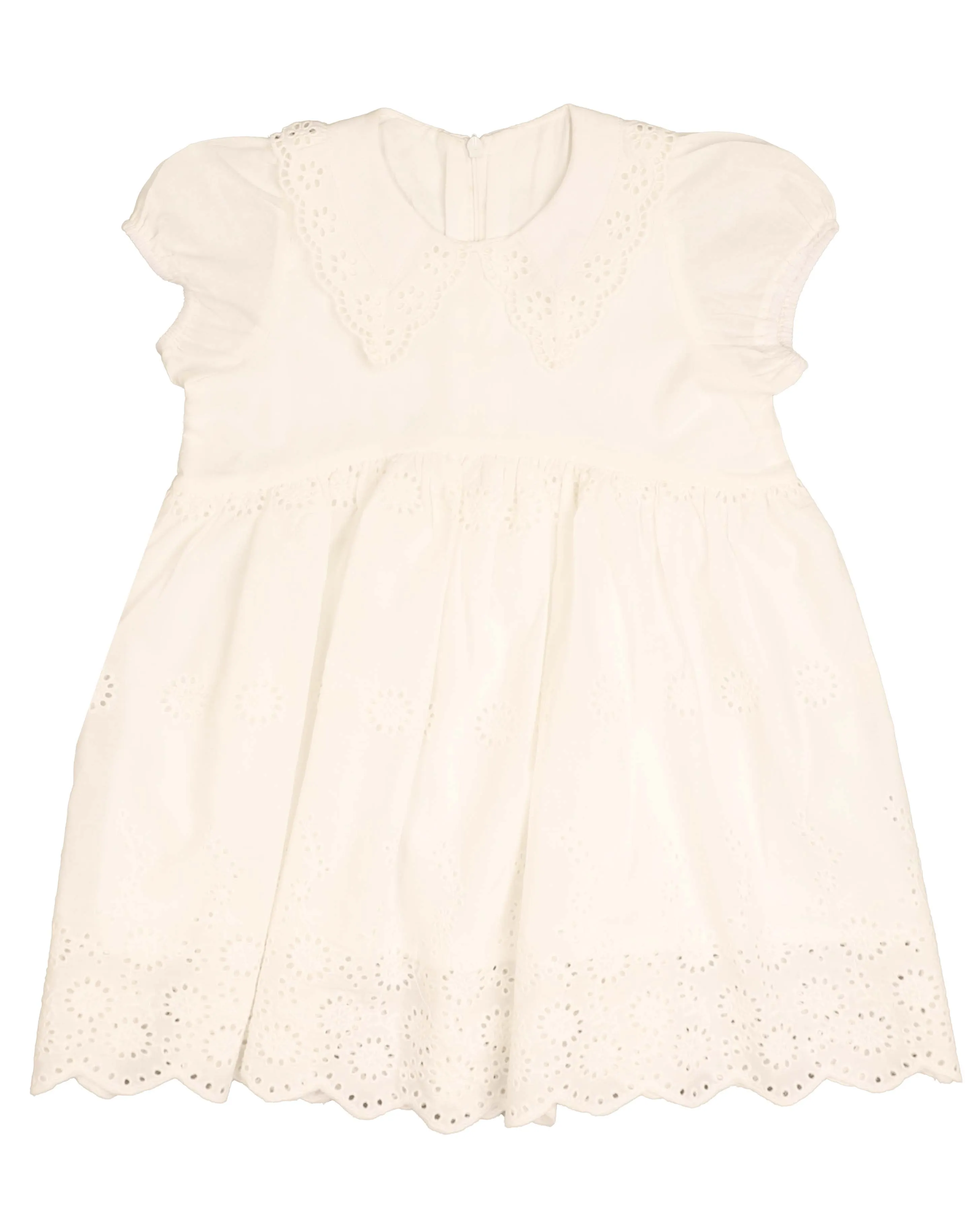 BT White Short Sleeve Eyelet Dress