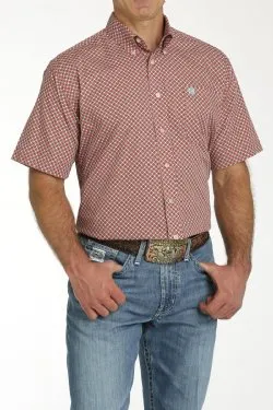 Cinch - Men's Geometric Print Short Sleeve Button Down | Mtw1111456