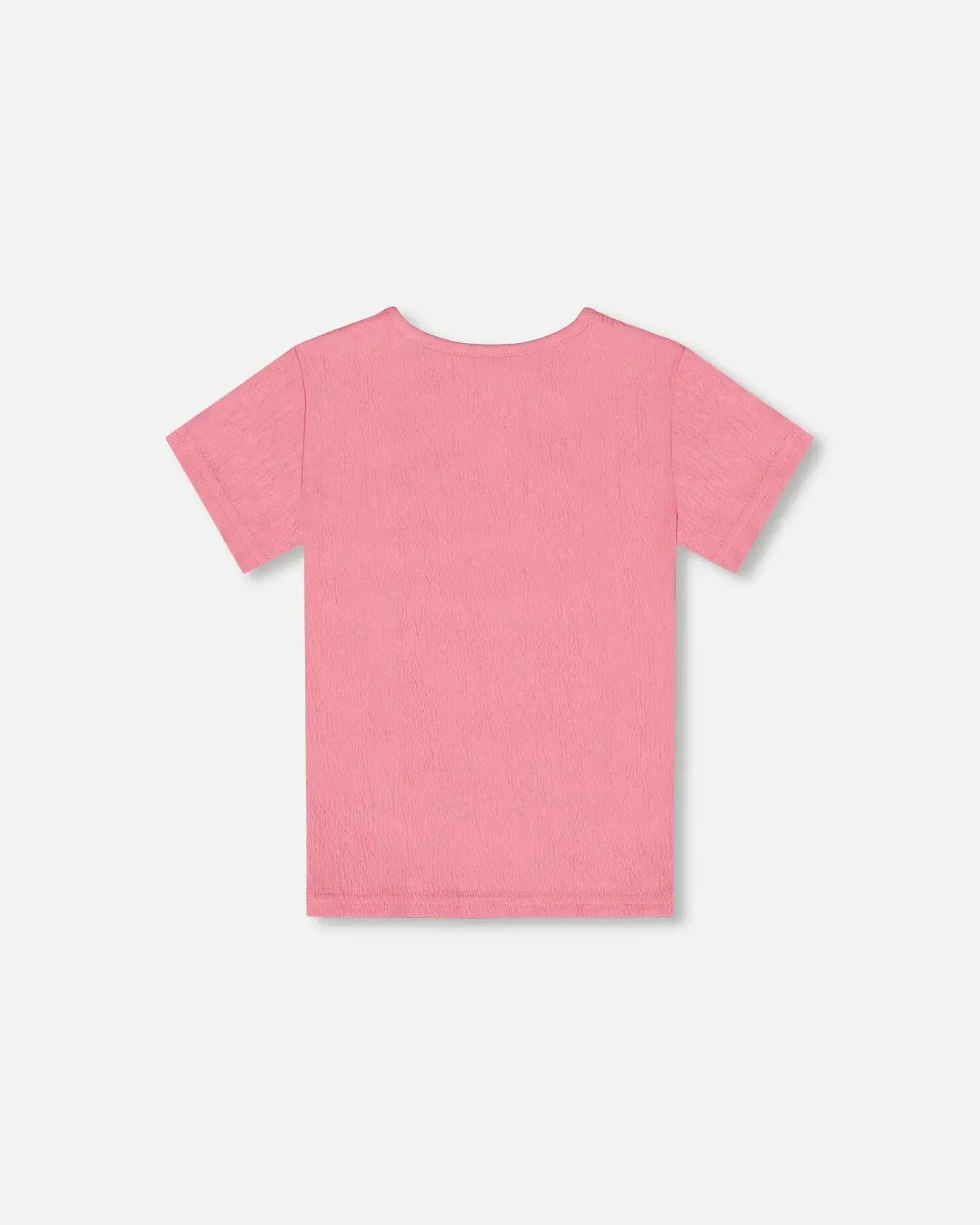 Crinkle Short Sleeve Top Candy Pink