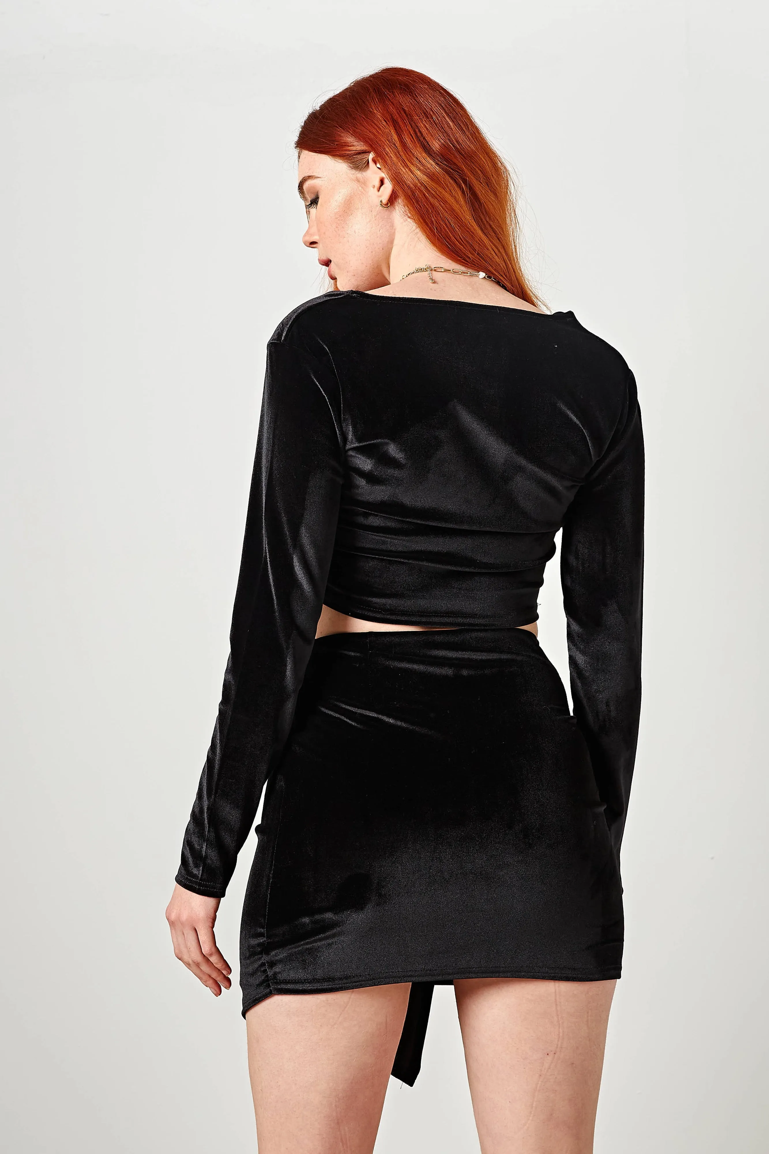 Daisy Street Velvet Mini Skirt