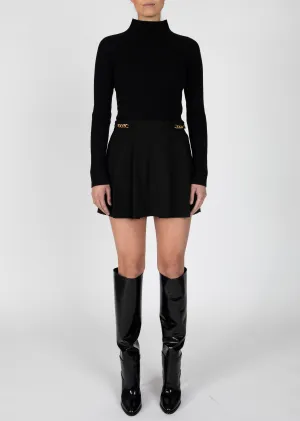 Derek Lam 10 Crosby - Filomena Black Knitted-Pleated Combo Mini Dress