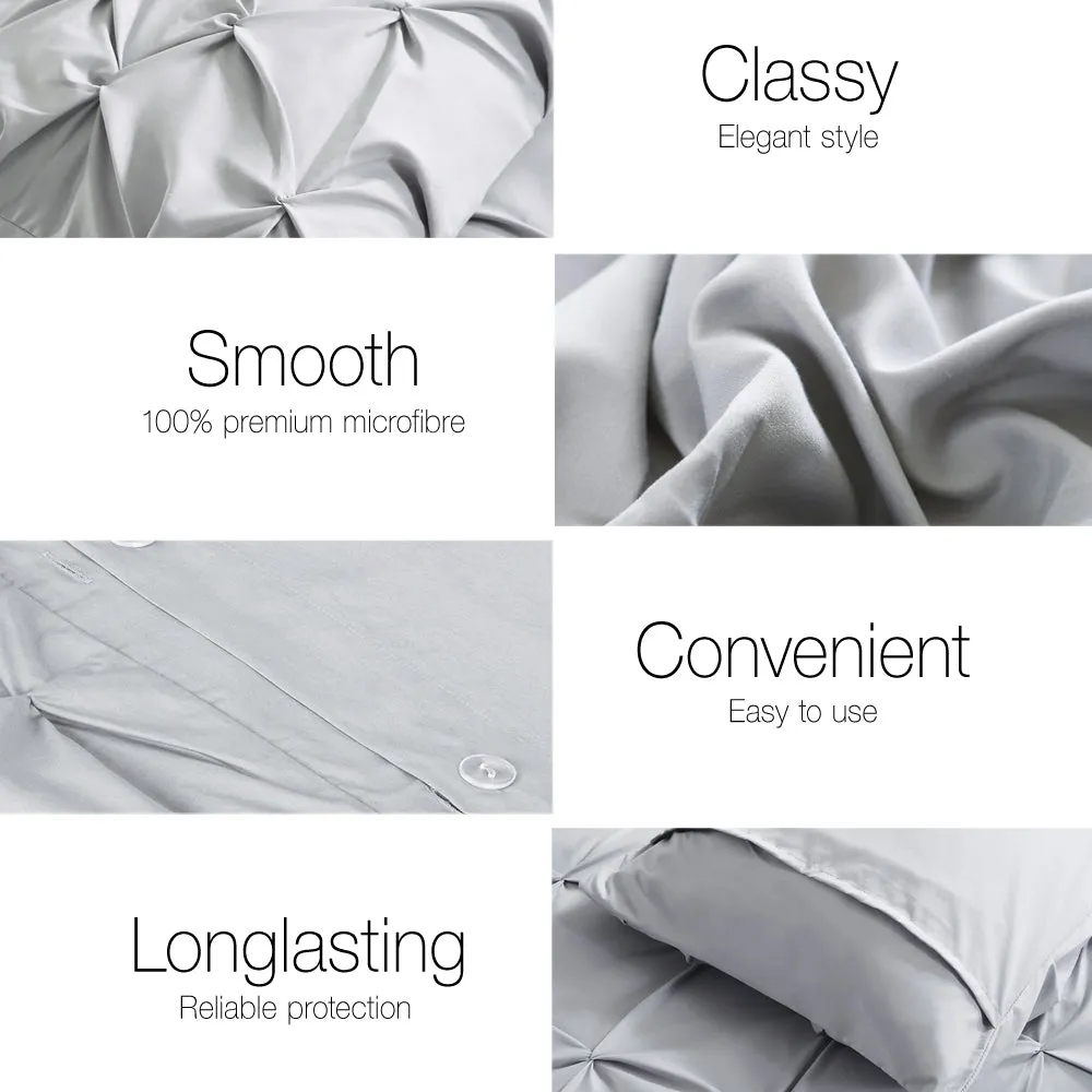Diamond Pintuck Quilt Cover Set, Microfibre, 3-piece - Giselle Bedding