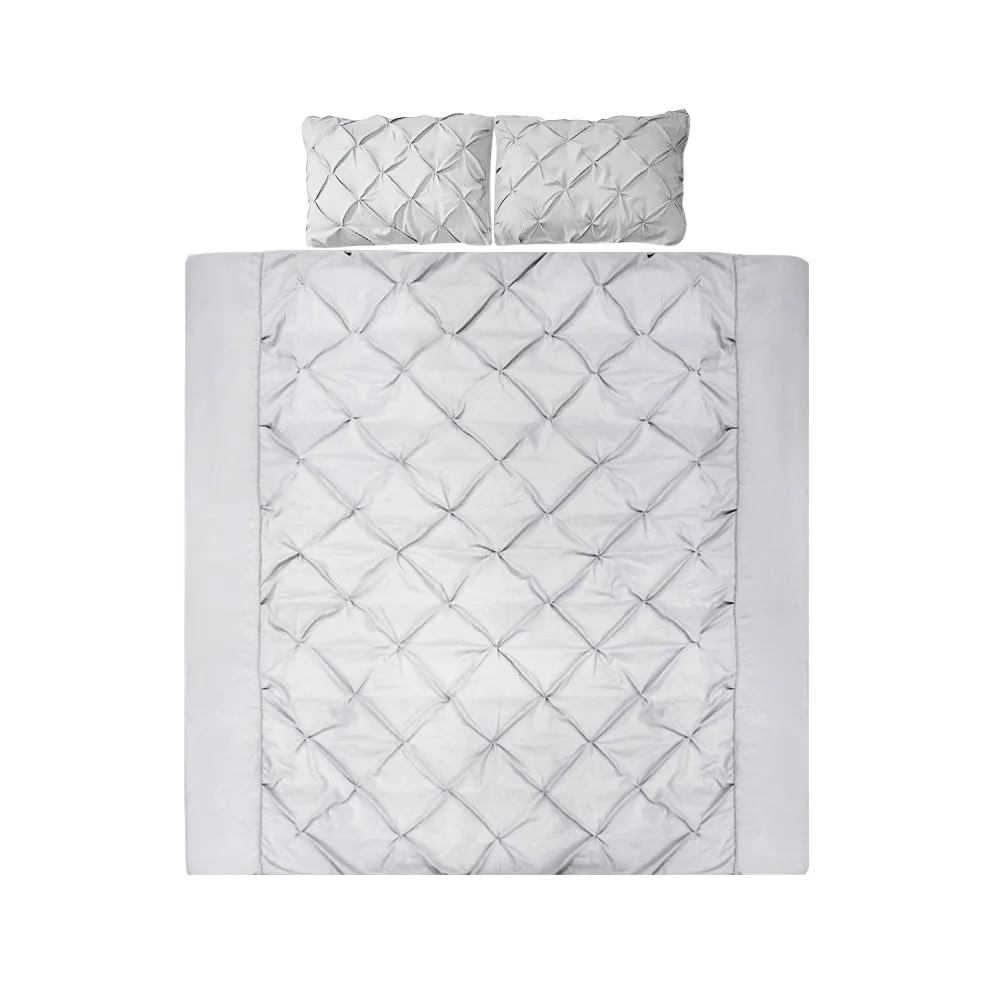 Diamond Pintuck Quilt Cover Set, Microfibre, 3-piece - Giselle Bedding