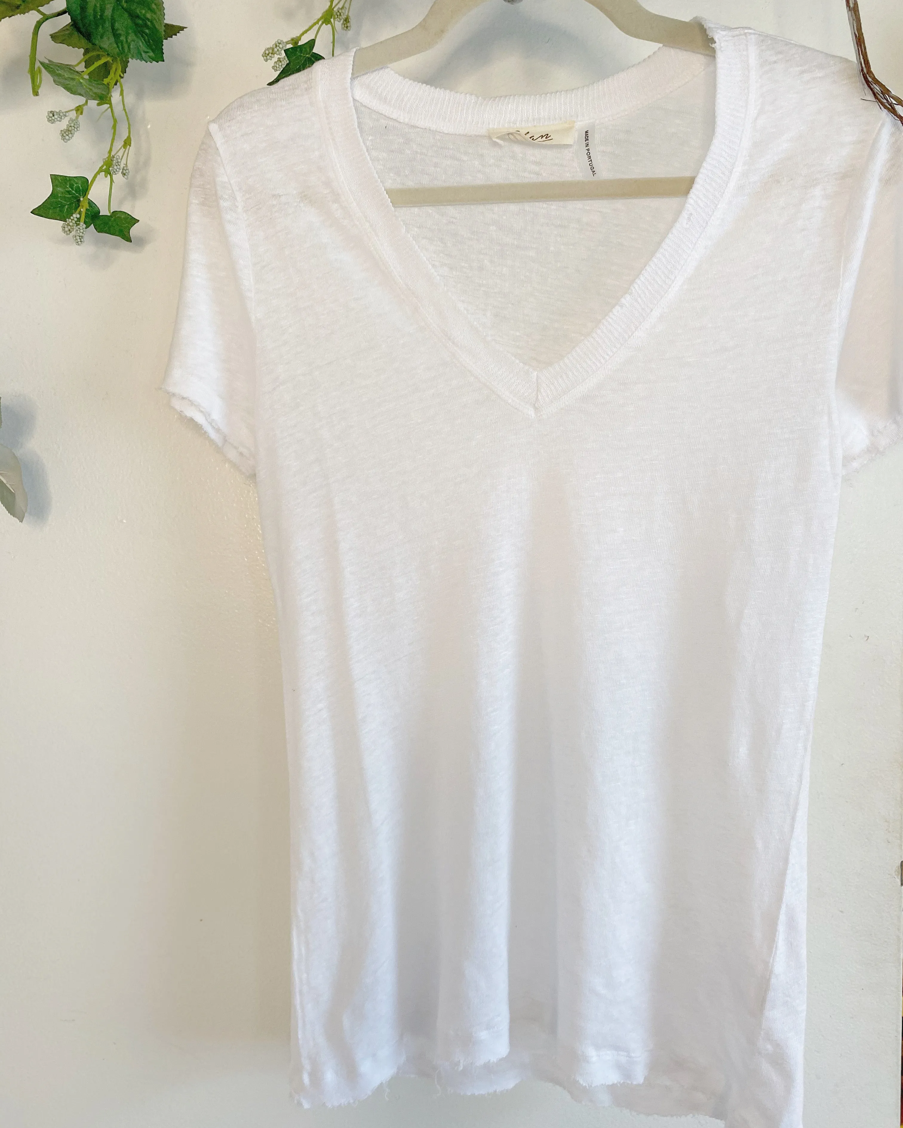 Distressed Linen Short Sleeve Shirt