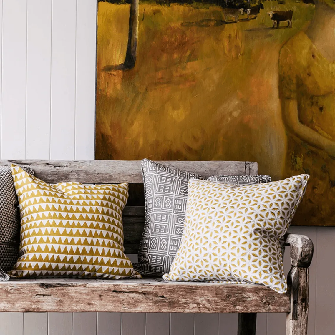 Hanami Saffron Linen Cushion