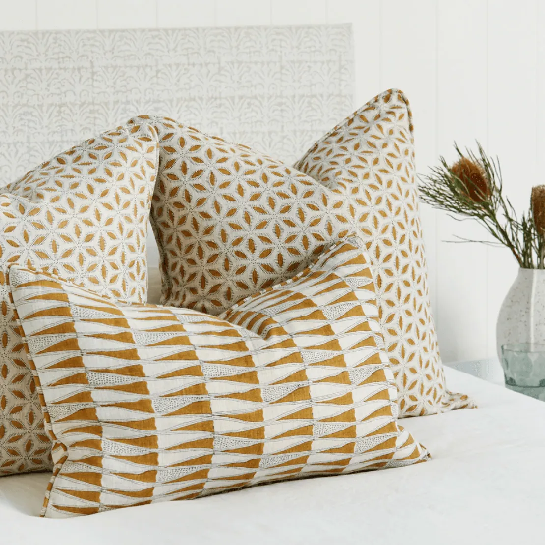 Hanami Saffron Linen Cushion