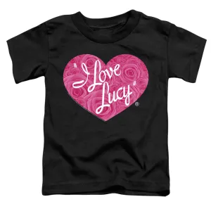 I Love Lucy Floral Logo Toddler Kids Youth T Shirt Black