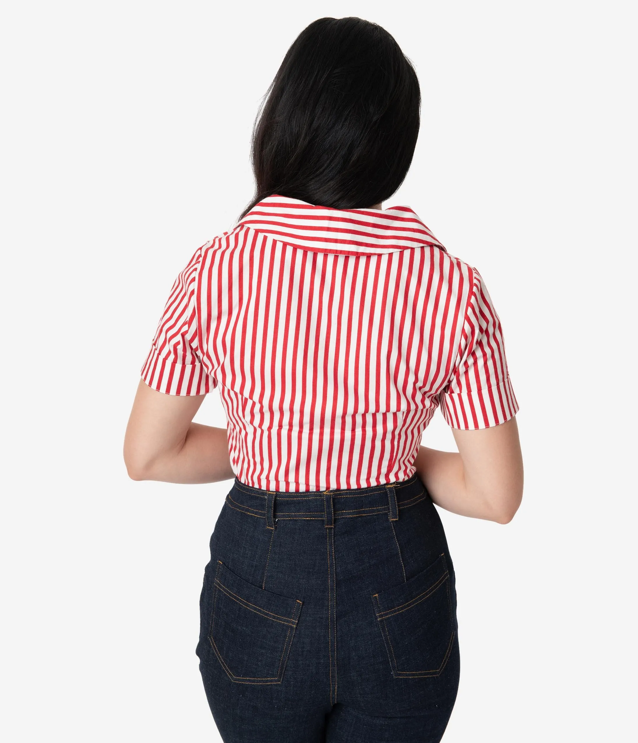 I Love Lucy x Unique Vintage White & Red Stripe Little Ricky Blouse