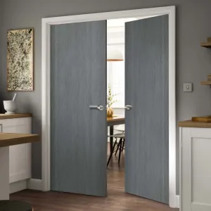 J B Kind Pintado Slate Grey Flush Internal Door Pair - Pre-finished