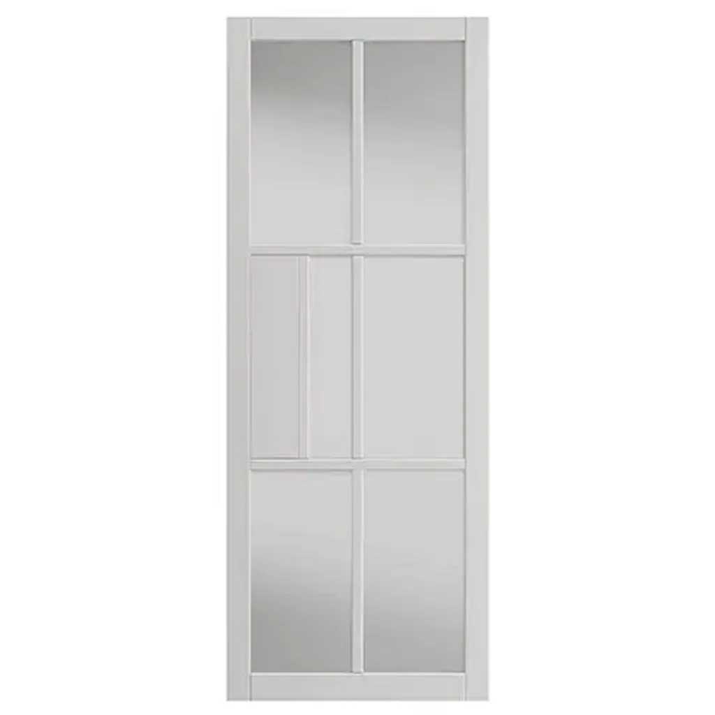 JB Kind Industrial Civic White Internal Door Pair - Clear Glass - Prefinished