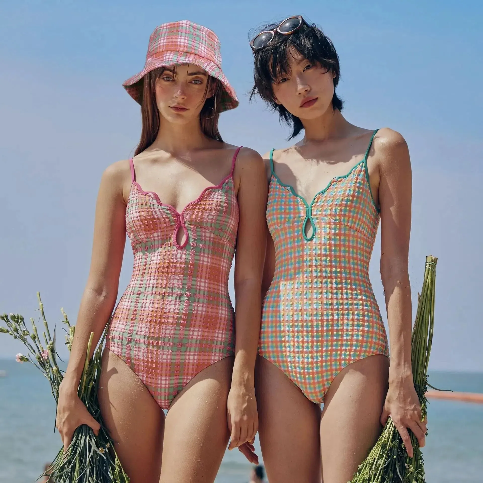 Jilly- the 1930s Inspired Plaid Swimsuit Collection 2 Styles
