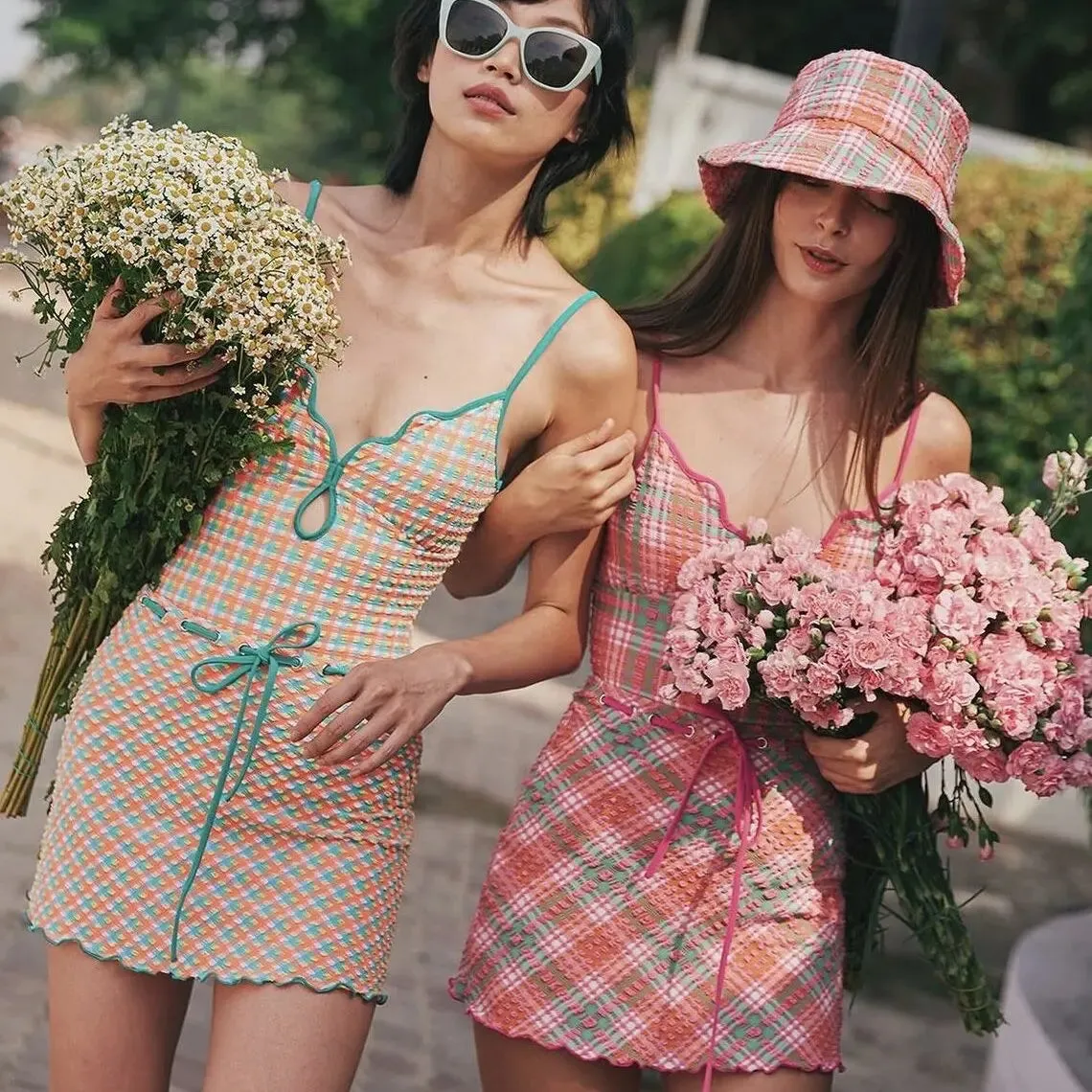 Jilly- the 1930s Inspired Plaid Swimsuit Collection 2 Styles