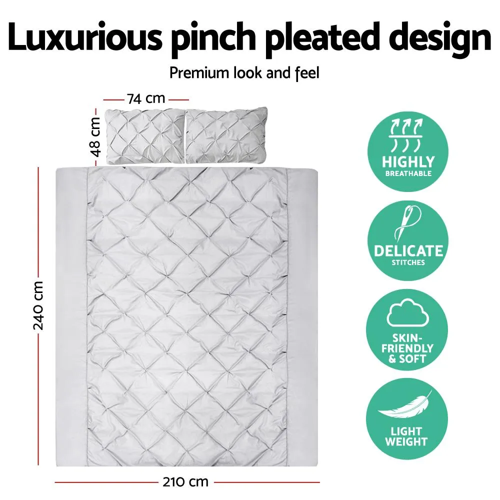 King Size Quilt Cover Set - Grey