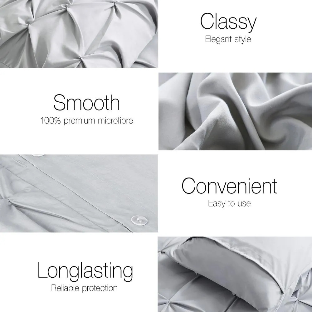 King Size Quilt Cover Set - Grey