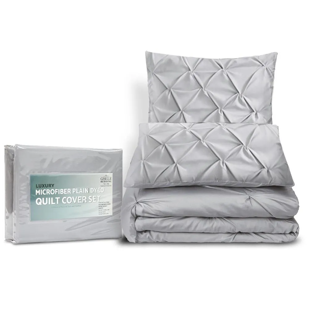 King Size Quilt Cover Set - Grey
