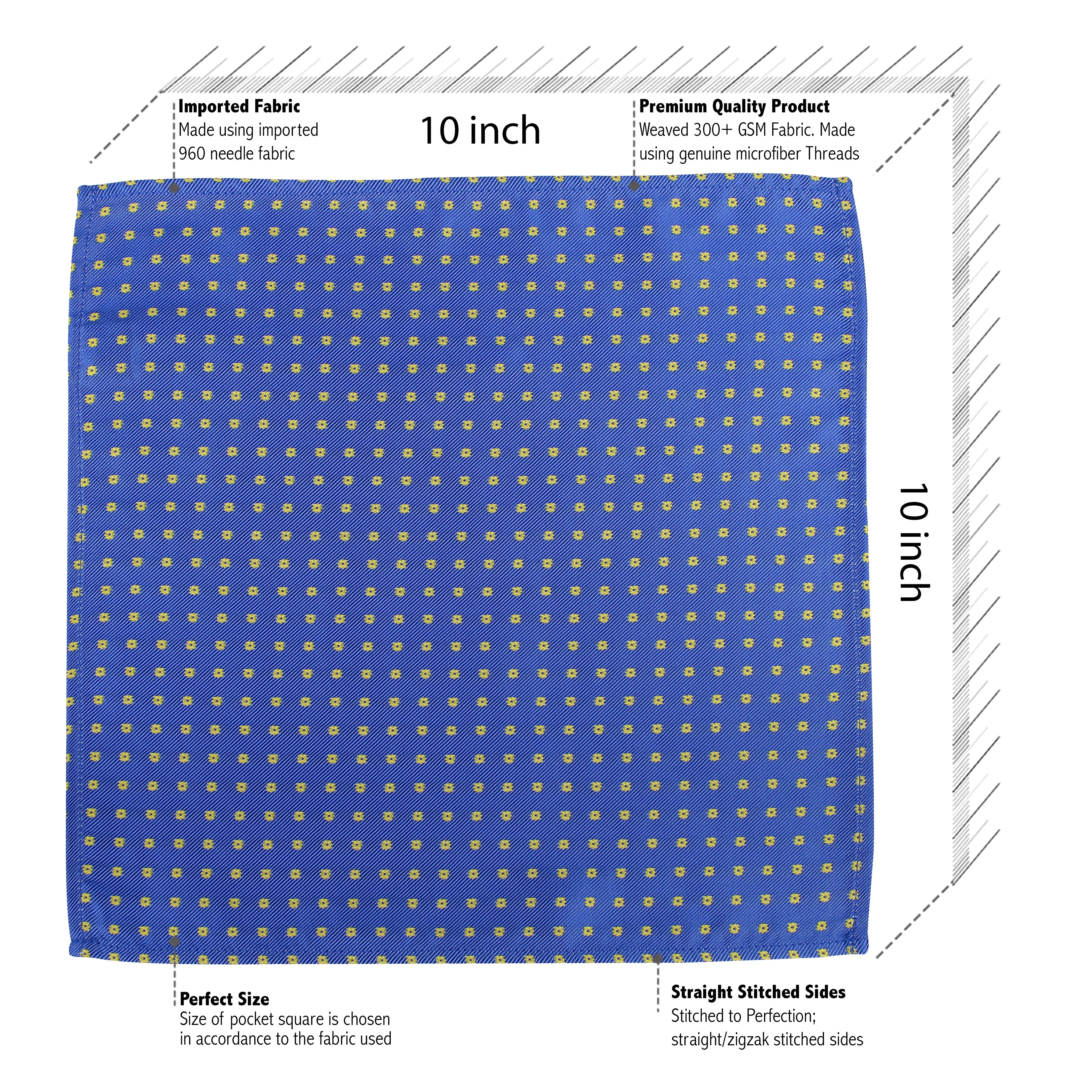 Kovove Elegant Blue Polka Dot Necktie and Pocket Square Gift Box
