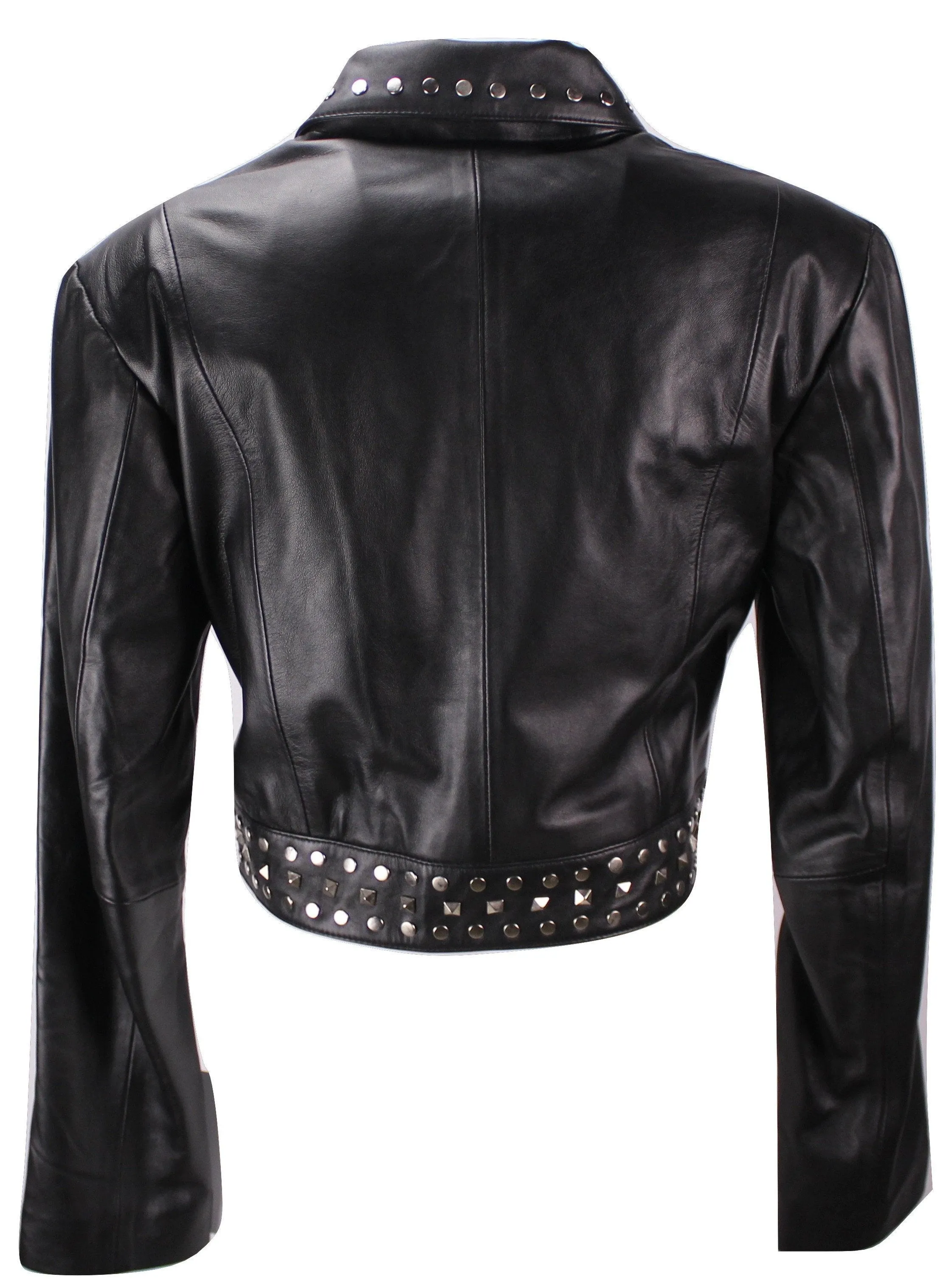 Ladies Sexy Bolero Leather Jacket with Rivets