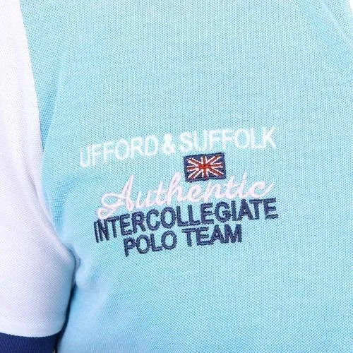 Light Blue L Ufford & Suffolk Polo Club Mens Polo Short Sleeves US009 TURQUOISE