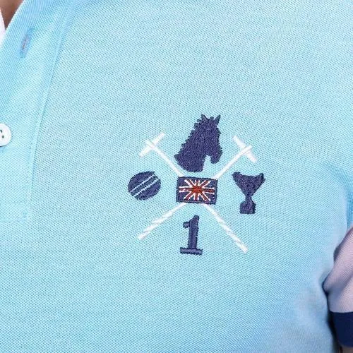 Light Blue L Ufford & Suffolk Polo Club Mens Polo Short Sleeves US009 TURQUOISE