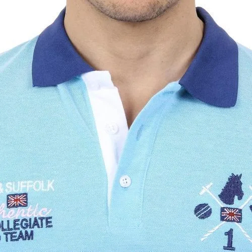 Light Blue L Ufford & Suffolk Polo Club Mens Polo Short Sleeves US009 TURQUOISE