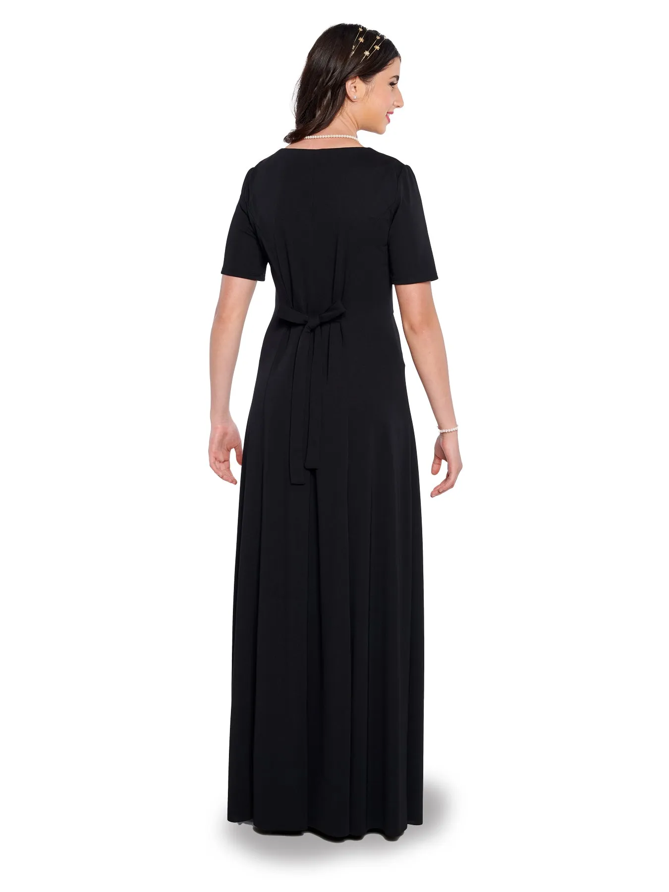 LILY (Style #145) - Scoop Neck, Short Sleeve Gown