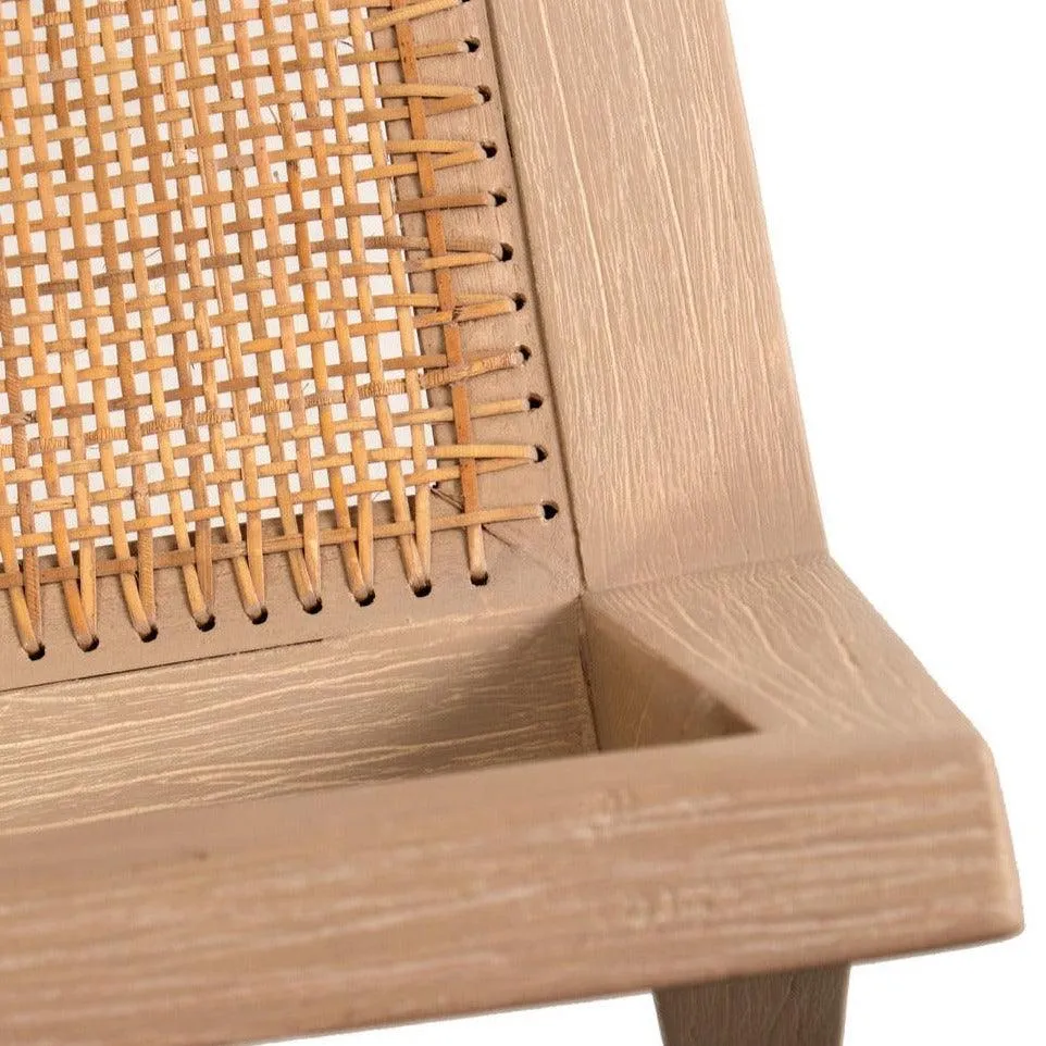 Modern Natural Rattan Seat Bench