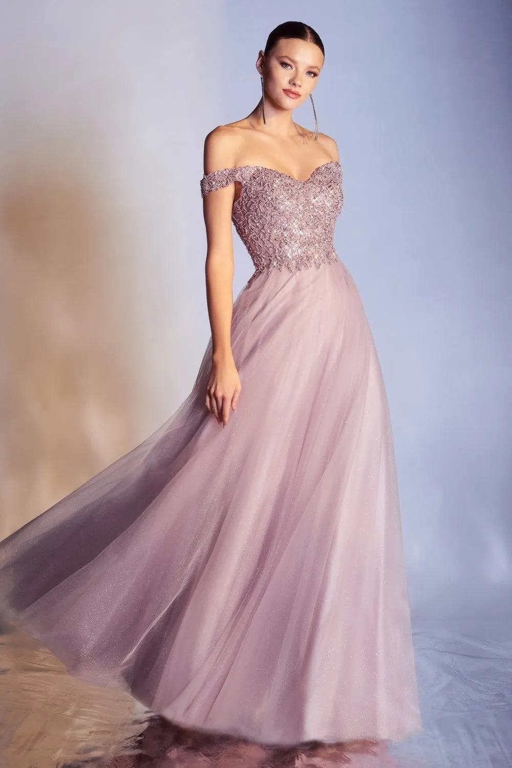 Ophelia Prom Dress Off the Shoulder Ball Gown C177AX-Mauve