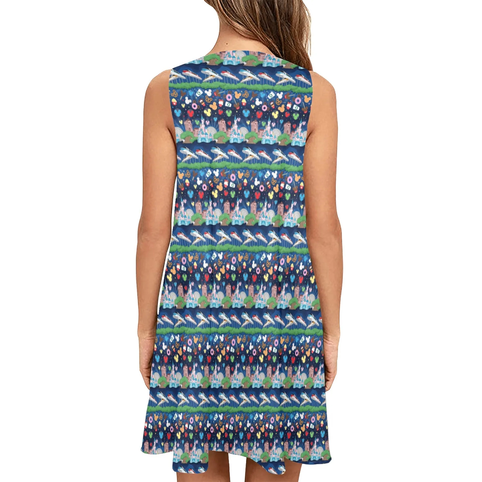 Park Hopper Line Sleeveless A-Line Pocket Dress