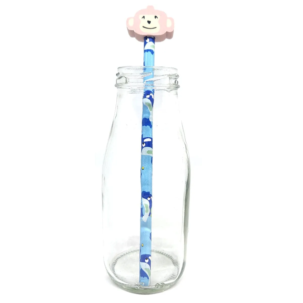 Pink Monkey Eraser with Pencil