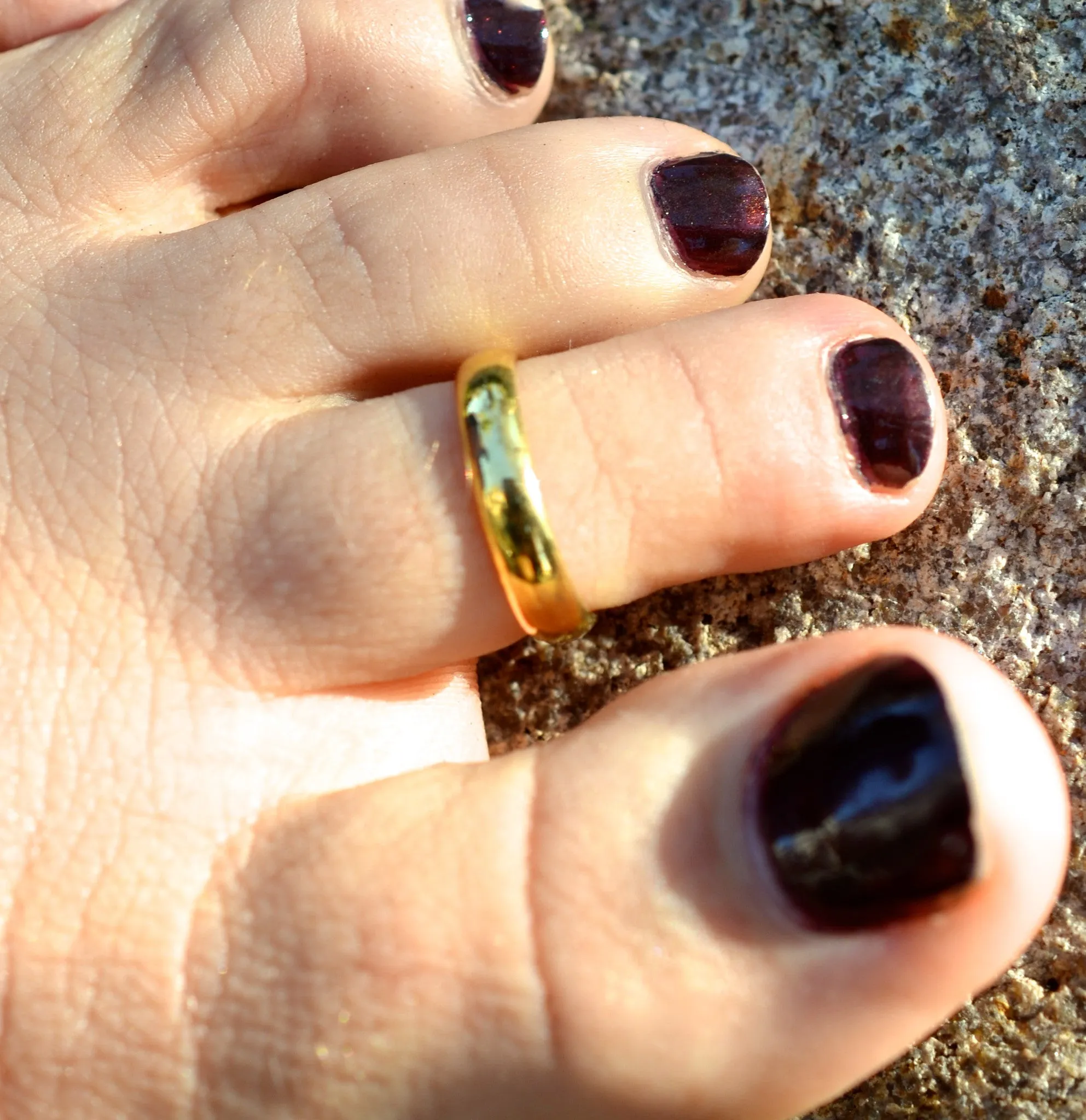 Plain Band Toe Ring - Gold