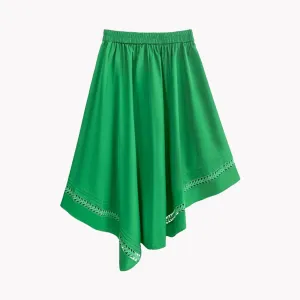 Pre Order:  Laced Hem Elastic Waist Skirt