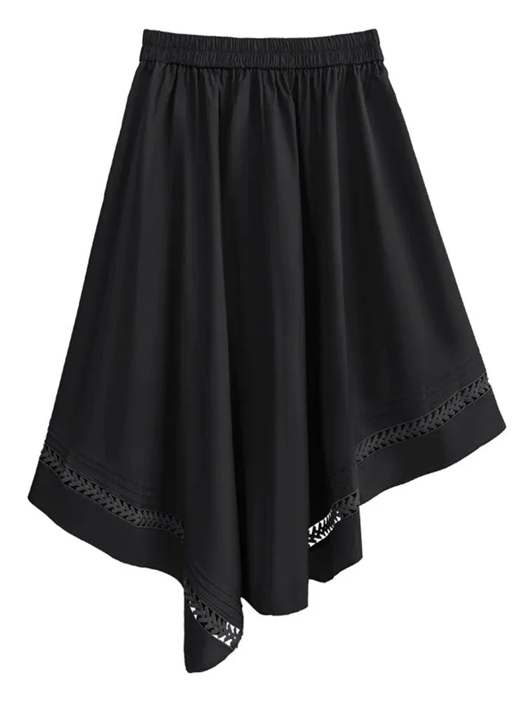 Pre Order:  Laced Hem Elastic Waist Skirt