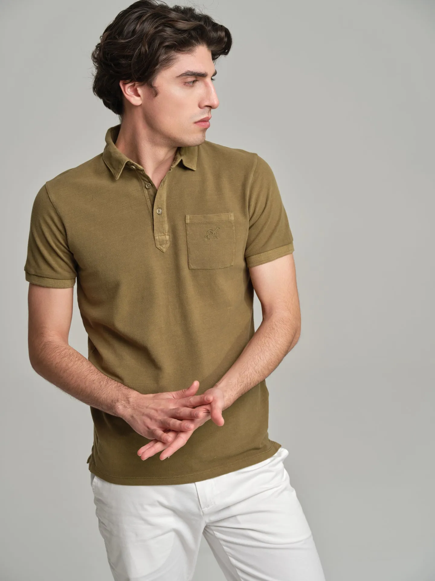 Relax garment dye piquet polo shirt