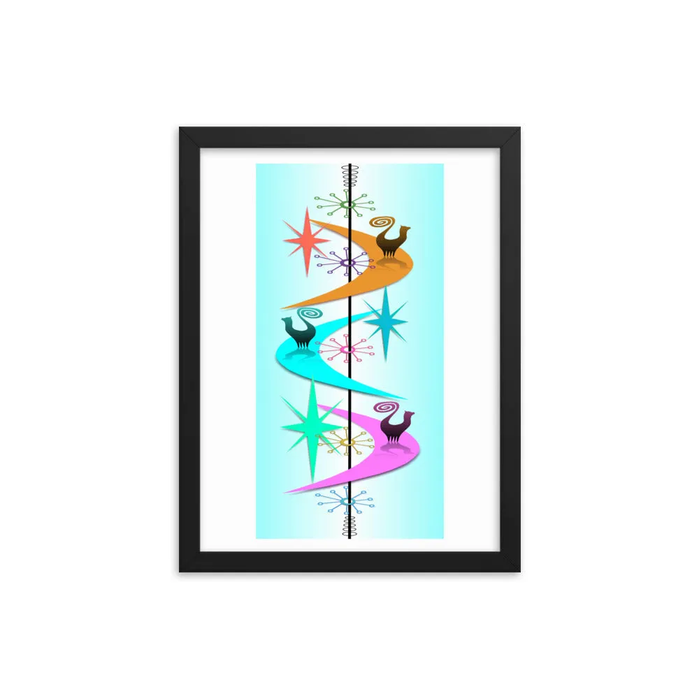 Retro Snooty Cats by John A. Conroy Framed poster
