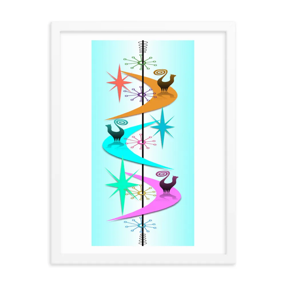 Retro Snooty Cats by John A. Conroy Framed poster