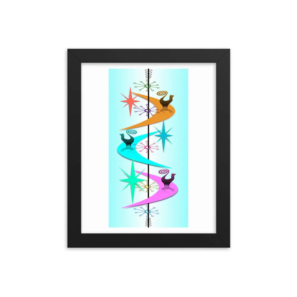 Retro Snooty Cats by John A. Conroy Framed poster