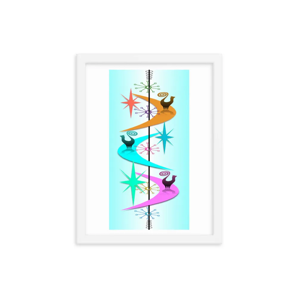 Retro Snooty Cats by John A. Conroy Framed poster