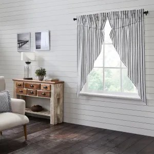 Sawyer Mill Black Ticking Stripe Prairie Short Panel Set of 2 63x36x18
