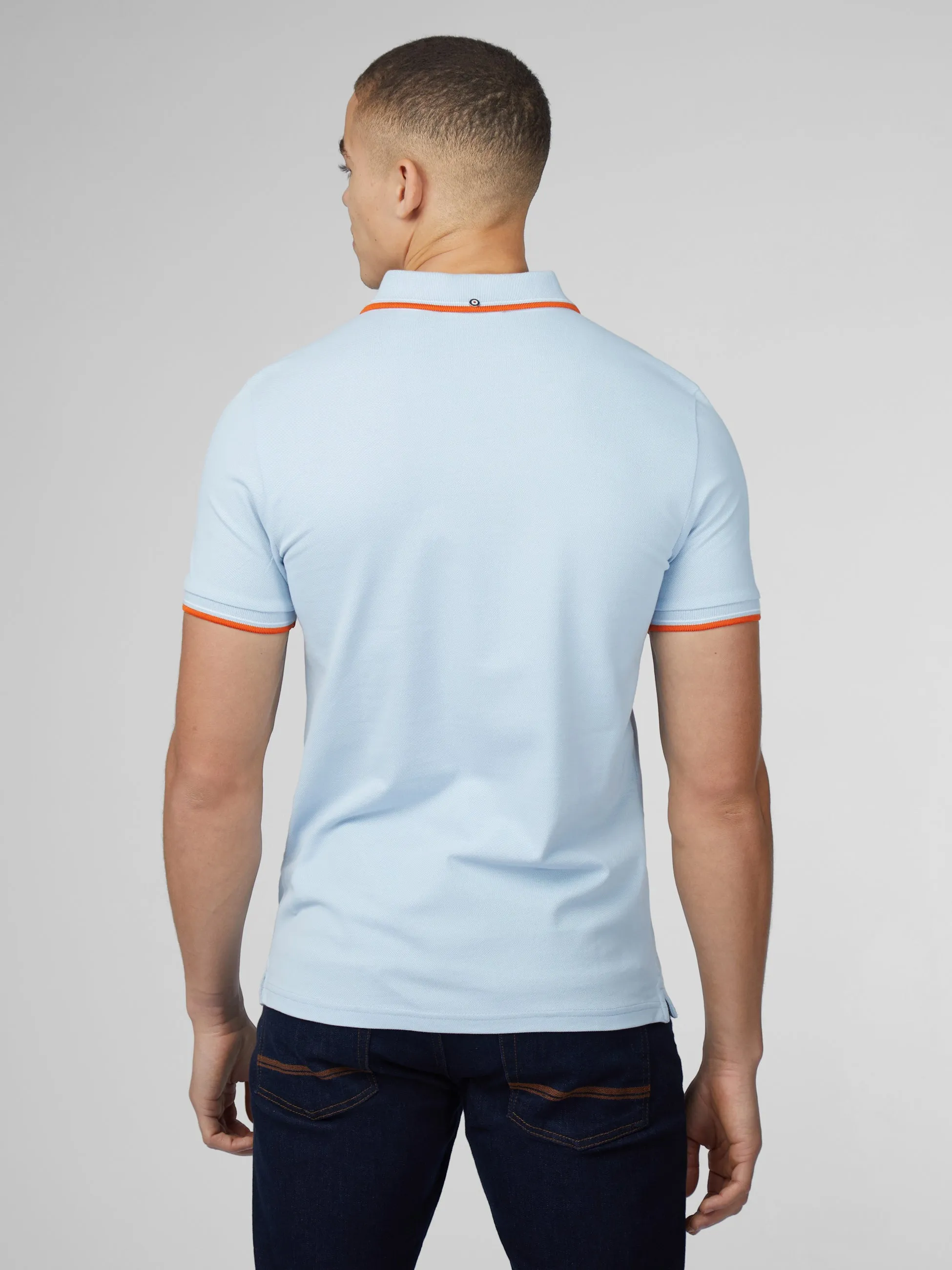 Signature Short Sleeve Polo - Pale Blue