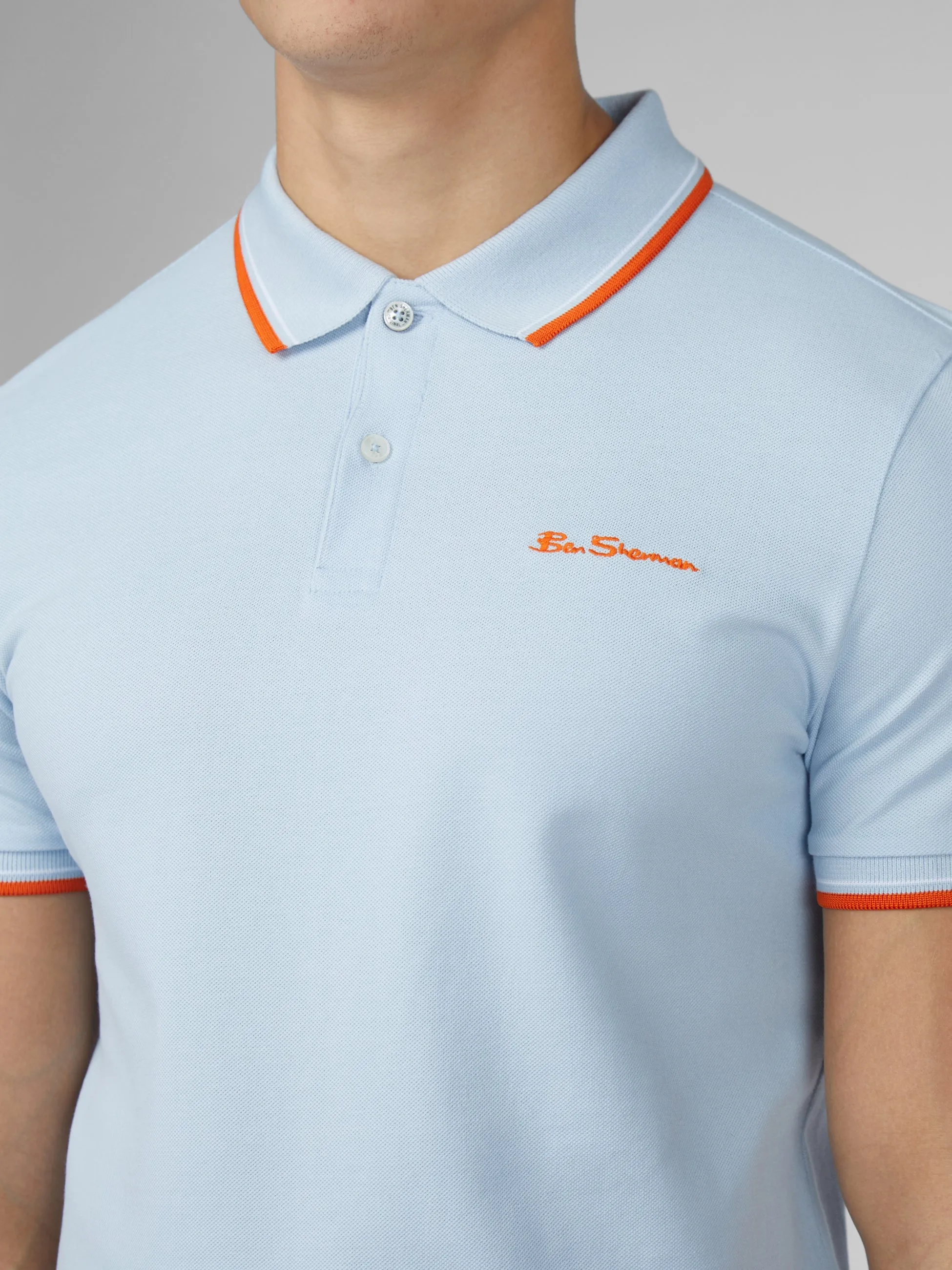 Signature Short Sleeve Polo - Pale Blue
