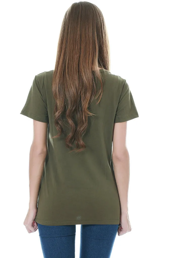 Smallshow Cotton Short Sleeve Maternity Nursing Tops