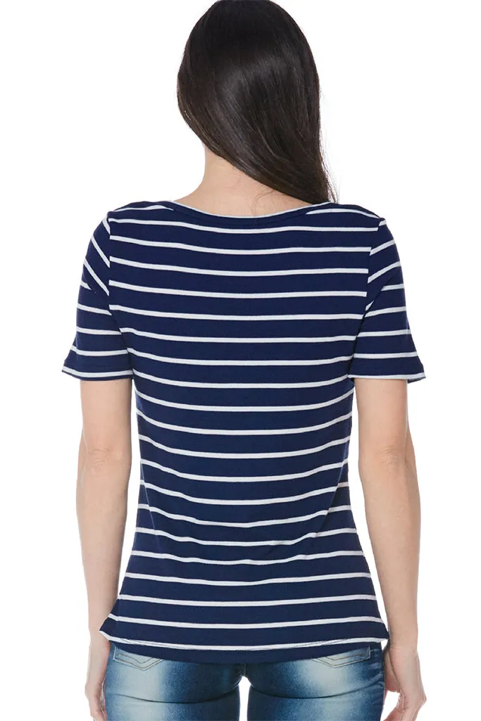 Smallshow Cotton Short Sleeve Maternity Nursing Tops