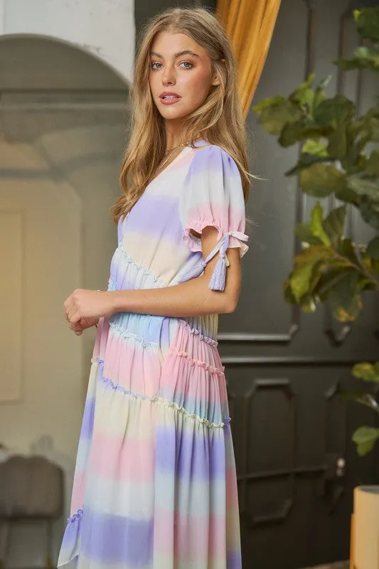 Striped Puff Sleeve Maxi Dress *Online Only*