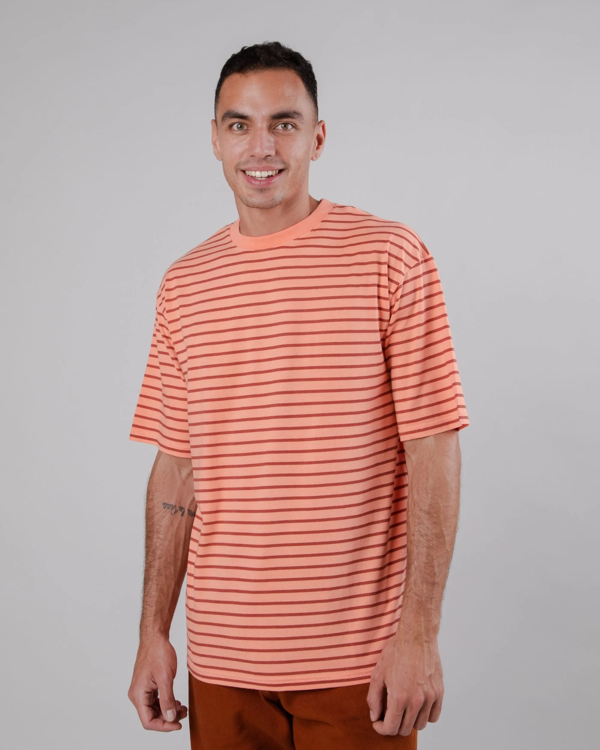 Stripes Oversize T-shirt Coral