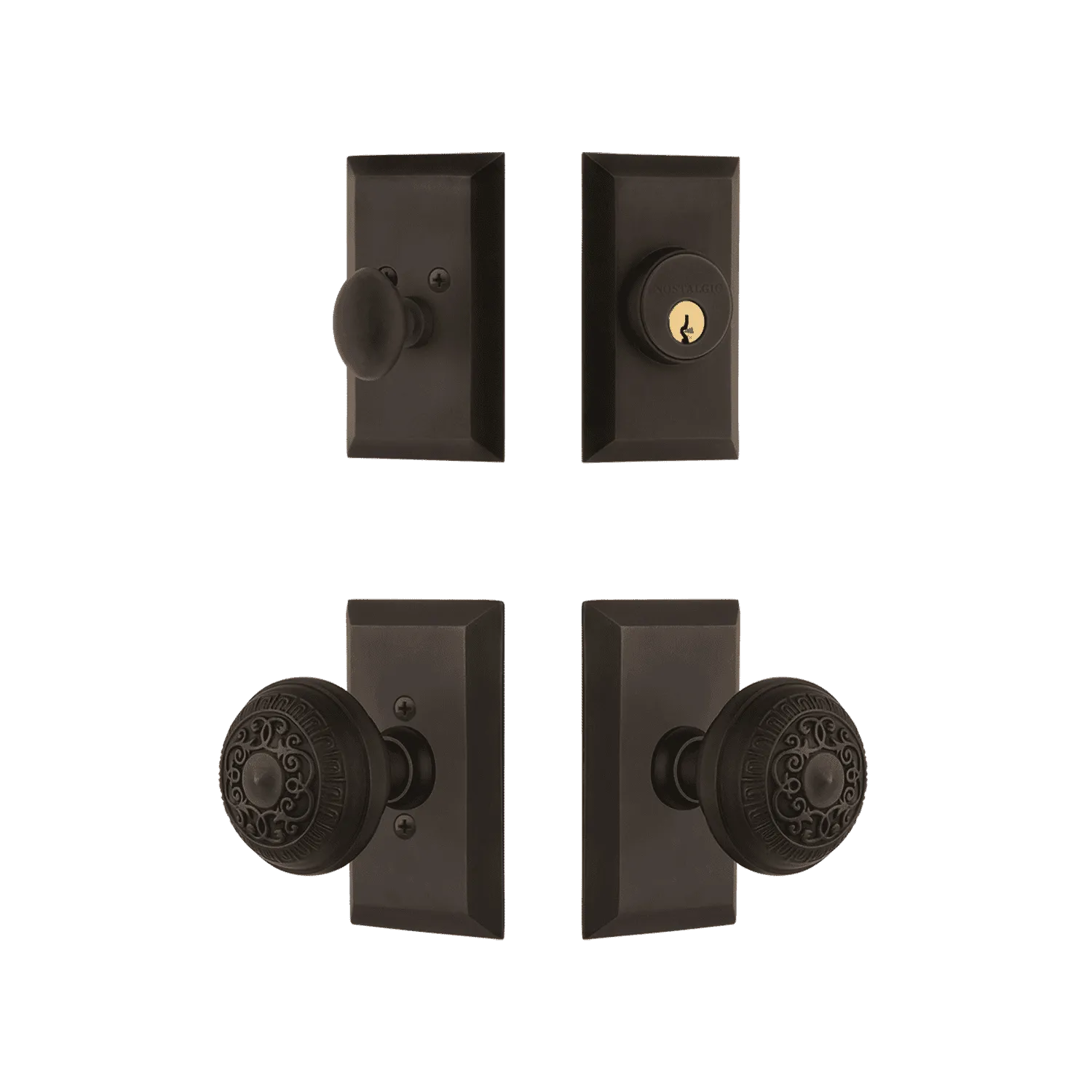 Studio Entry Set with Egg & Dart Knob in Oil-Rubbed Bronze