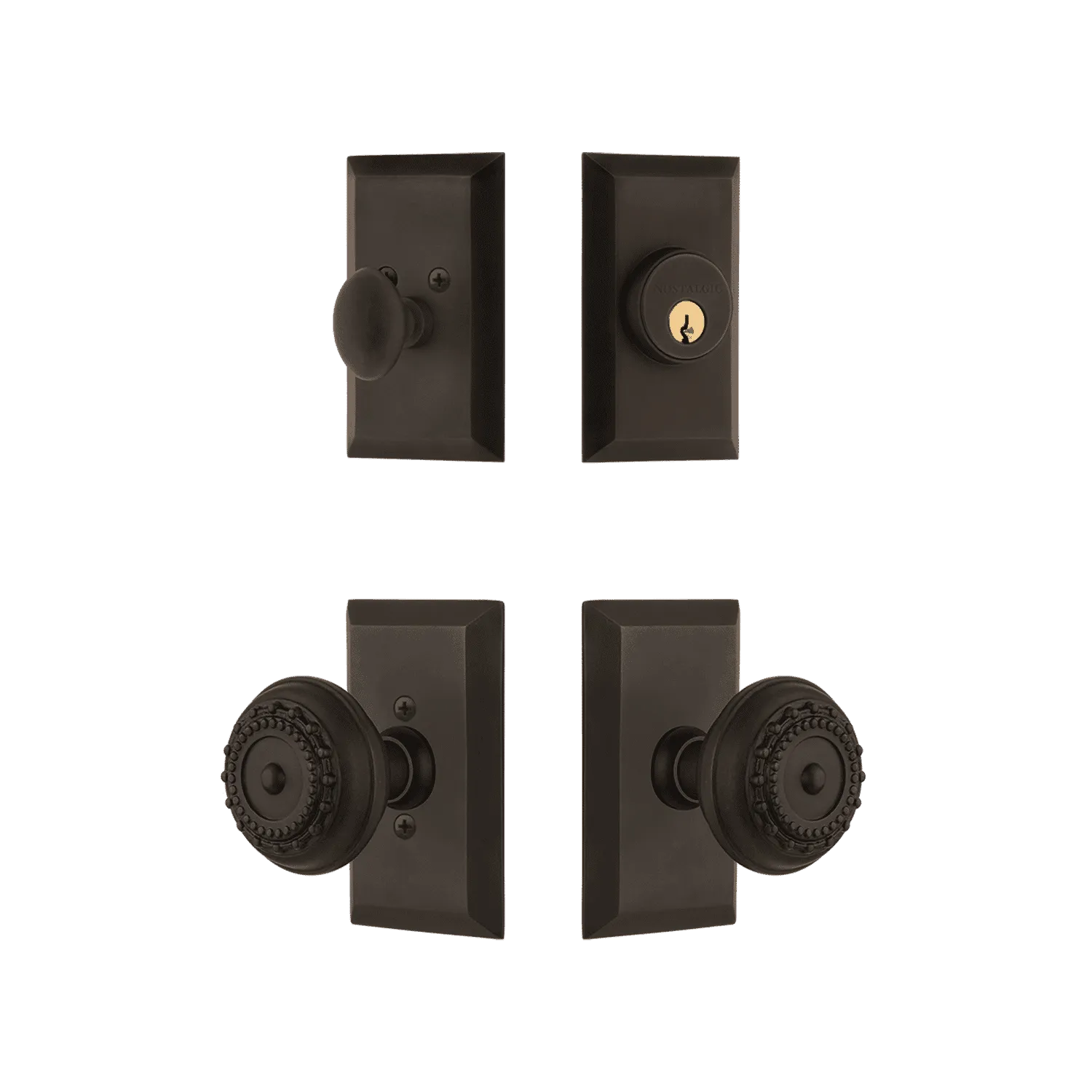 Studio Entry Set with Meadows Knob in Oil-Rubbed Bronze